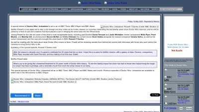 Screenshot of Doctorwhonews.net