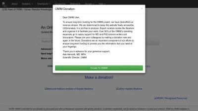 Screenshot preview of omim.org