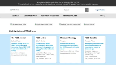 Screenshot of Febs.onlinelibrary.wiley.com