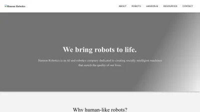 Screenshot of Hansonrobotics.com