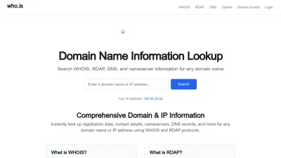 Screenshot of Who.is