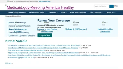 Screenshot of Medicaid.gov