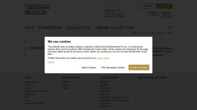 Screenshot of Leopoldmuseum.org