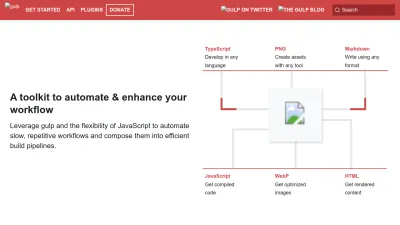 Screenshot of Gulpjs.com
