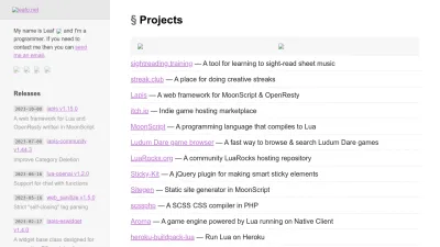 Screenshot of Leafo.net