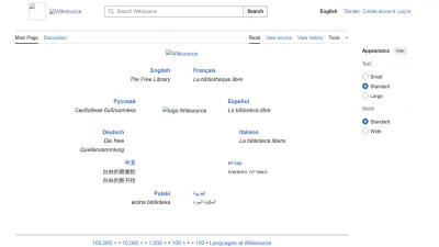 Screenshot of Wikisource.org