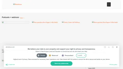 Screenshot of Photofocus.com