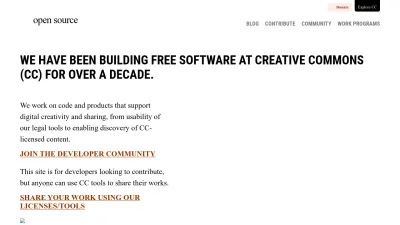Screenshot preview of opensource.creativecommons.org