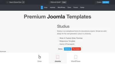 Screenshot preview of rockettheme.com