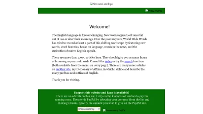 Screenshot of Worldwidewords.org
