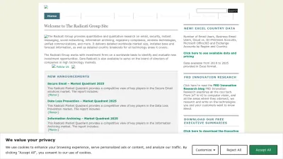 Screenshot of Radicati.com