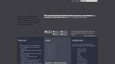 Screenshot of Stellarium.org