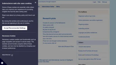 Screenshot of Inderscience.com