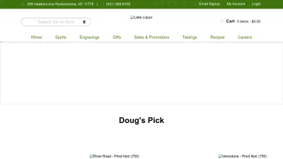 Screenshot of Lakeliquor.com
