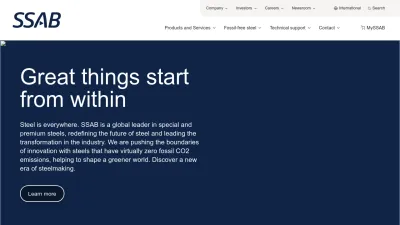 Screenshot of Ssab.com