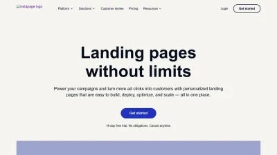 Screenshot of Instapage.com