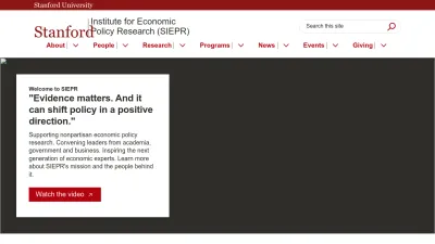 Screenshot of Siepr.stanford.edu
