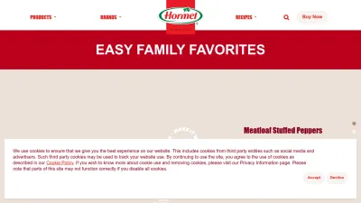 Screenshot of Hormel.com