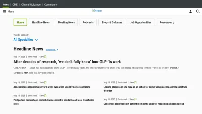 Screenshot of Healio.com