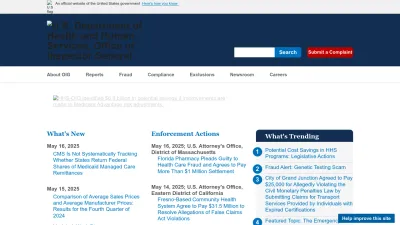 Screenshot of Oig.hhs.gov