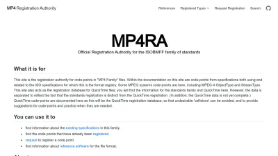 Screenshot of Mp4ra.org