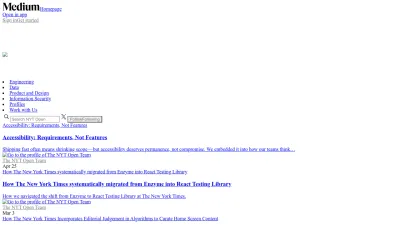 Screenshot of Open.nytimes.com