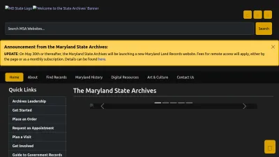 Screenshot of Msa.maryland.gov
