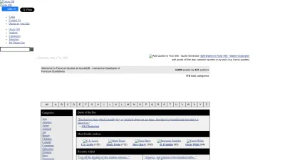 Screenshot of Quotedb.com