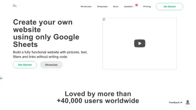 Screenshot of Sheet2site.com