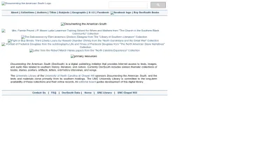 Screenshot of Docsouth.unc.edu