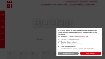 Screenshot of Bielefeld.de