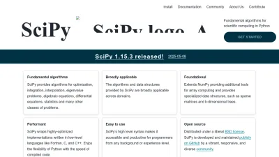 Screenshot of Scipy.org