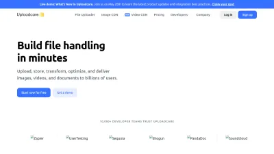 Screenshot of Uploadcare.com