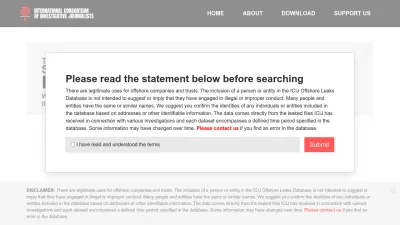 Screenshot of Offshoreleaks.icij.org