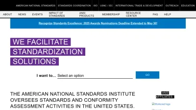 Screenshot preview of ansi.org