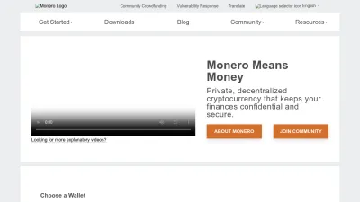 Screenshot of Getmonero.org