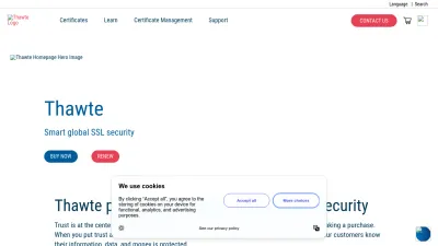 Screenshot preview of thawte.com