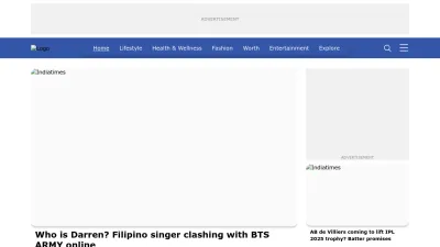 Screenshot of Indiatimes.com