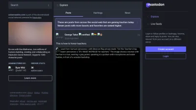 Screenshot of Universeodon.com