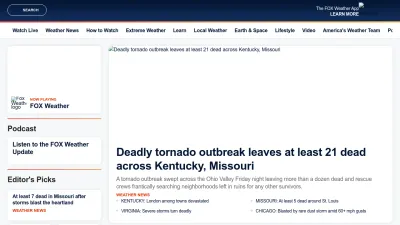 Screenshot of Foxweather.com
