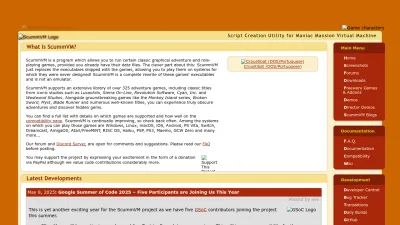 Screenshot of Scummvm.org