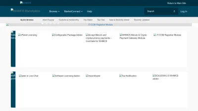 Screenshot of Marketplace.whmcs.com