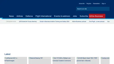 Screenshot of Flightglobal.com