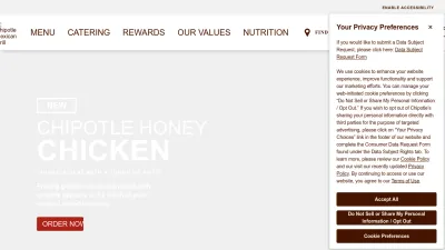 Screenshot of Chipotle.com