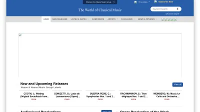Screenshot of Naxos.com