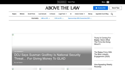 Screenshot of Abovethelaw.com