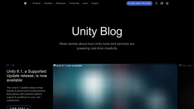 Screenshot of Blog.unity.com