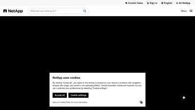 Screenshot of Netapp.com