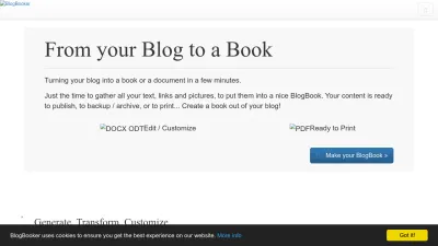 Screenshot of Blogbooker.com