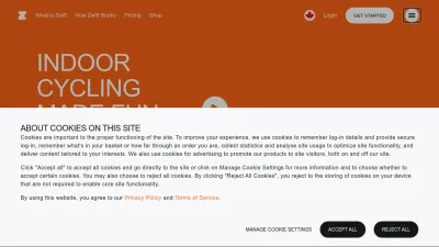 Screenshot of Zwift.com